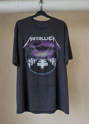 Футболка metallica l сіра оверсайз