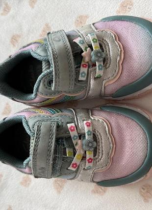Кросівки для дівчаток clarks рожеві, зелені розмір 21