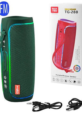 Bluetooth-колонка с rgb подсветкой, speakerphone, радио, green