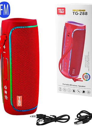 Bluetooth-колонка с rgb подсветкой, speakerphone, радио, red