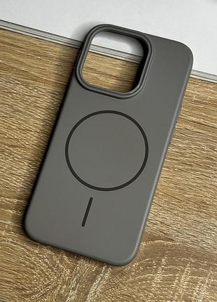 Чехол на iphone 15 pro с магнитом магсейф серый ультратонкий