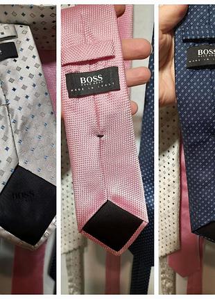 Шелковые галстуки boss hugo boss 100% silk made in italy 3 шт