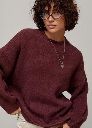 Подовжений в’язаний джемпер oversize мод 9015