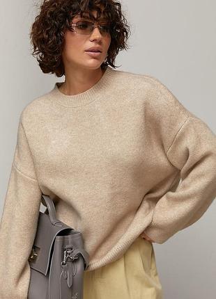 Подовжений в’язаний джемпер oversize мод 9015