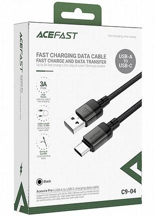 Дата кабель acefast c9-04 usb to type-c 3a (1.2m) black 2