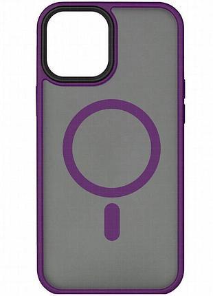 Tpu+pc чехол metal buttons with magnetic fit для apple iphone 15 plus (6.7") темно-фиолетовый / dark purple