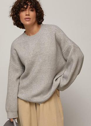 Подовжений в’язаний джемпер oversize мод 9015