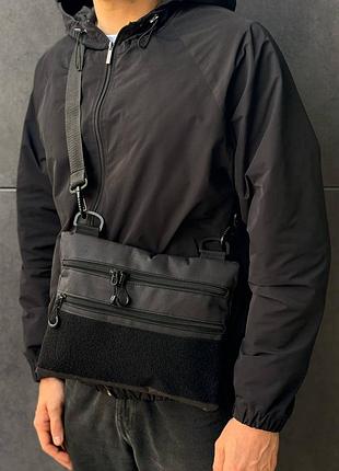 Мужская сумка с кобурой для оружия борсетка мессенджер (планшетка) slim patch black, черная через плечо кондура 1000d для патчей