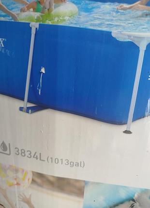 Басейн каркасний intex, 300х200х75 см, 3834 л, прямокутний, синій