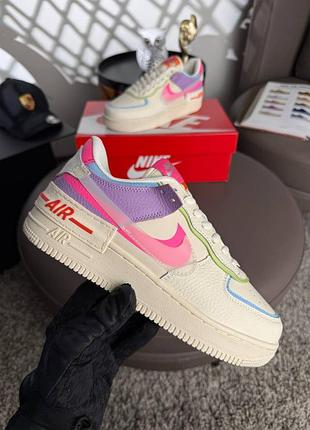 Женские кроссовки nike air force 1 shadow w beige multicolor