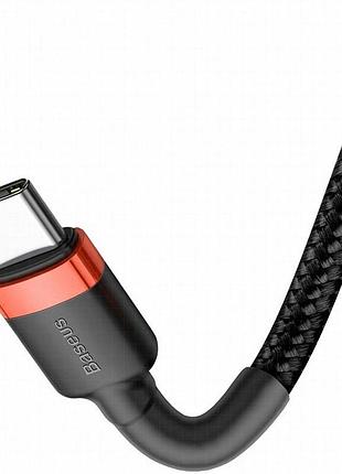 Дата кабель baseus cafule usb to type-c cable 2a (2m) (catklf-c) black / red 3