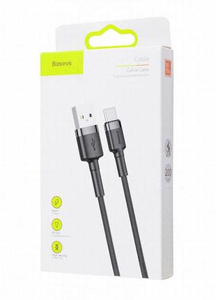 Дата кабель baseus cafule usb to type-c cable 2a (2m) (catklf-c) black / red 5