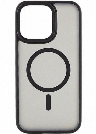 Tpu+pc чехол metal buttons with magnetic fit для apple iphone 15 pro (6.1") черный / black