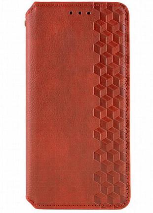 Кожаный чехол-книжка getman cubic (pu) для apple iphone x / xs (5.8") красный
