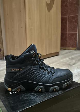 Черевики чоловічі clubshoes outdoor чорні, розмір 40 (устілка 26 см), натуральна шкіра