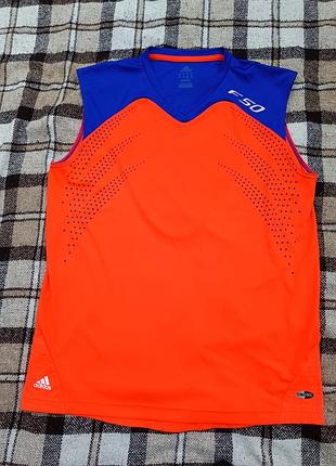 Майка чоловіча adidas f150 помаранчева, синя, розмір l