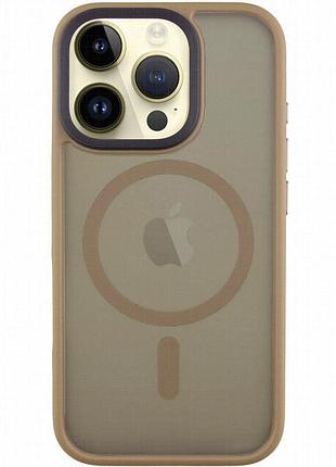 Tpu+pc чехол metal buttons with magnetic fit для apple iphone 16 pro (6.3") золотой / gold