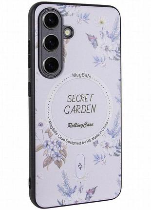 Tpu+pc чехол secret garden with magnetic fit для samsung galaxy s24 white