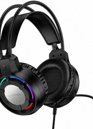 Накладные наушники borofone bo112 wave (3.5mm+usb/2m) black
