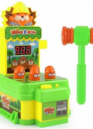 Настольная интерактивная игра ummi hf-1330a whack a mole electric green / yellow