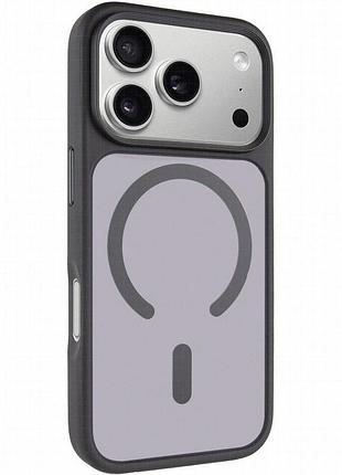 Tpu+pc чехол metal buttons with magnetic fit для apple iphone 17 pro (6.3") черный / black