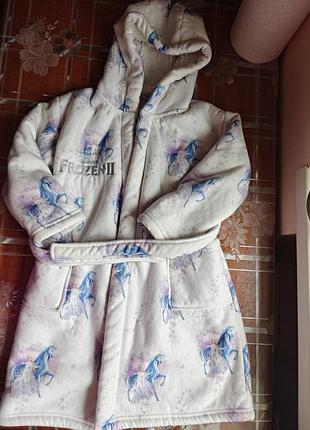 Теплый флисовый халат disney frozen ii от tesco