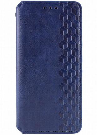 Кожаный чехол-книжка getman cubic (pu) для samsung galaxy s24 fe синий