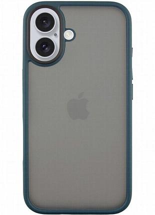 Tpu+pc чехол metal buttons для apple iphone 16 (6.1") зеленый / dark green