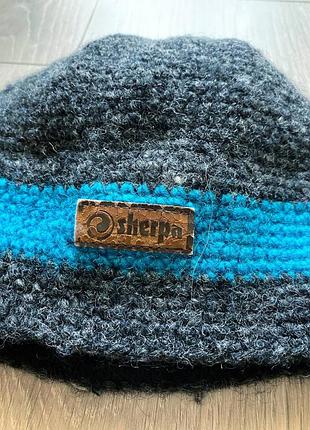 Шерстяная шапка sherpa 100% шерсть | теплая зимняя | стильная