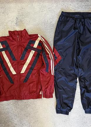 Вінтажний спортивний костюм adidas originals 90s нейлон ретро костюм трилисник m