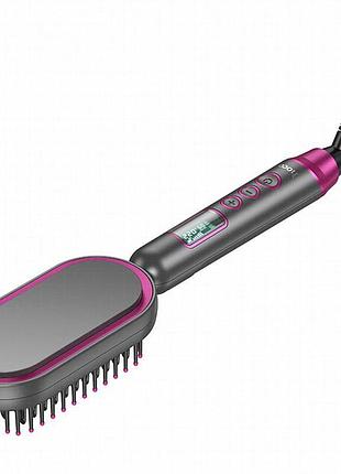 Расческа-выпрямитель hoco hp44 electric straightening hair comb with digital display rose red