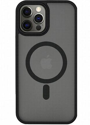 Tpu+pc чехол metal buttons with magnetic fit для apple iphone 14 pro (6.1") черный / black