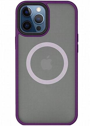 Tpu+pc чехол metal buttons with magnetic fit для apple iphone 13 pro (6.1") темно-фиолетовый / dark purple