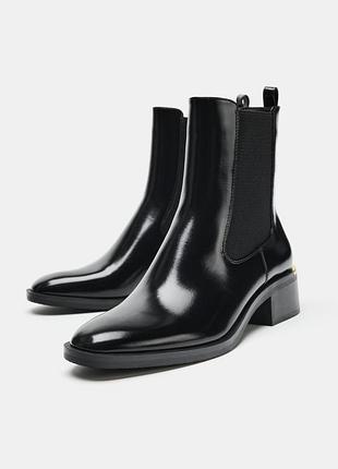 Чоботи жіночі чорні з метелевою встакою zara new