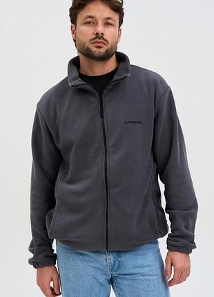 Кофта флисовая мужская norwin tech fleece графит, базовая, теплая, с высоким воротником 6xl
