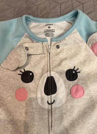 Чоловічок для дівчаток carter’s коала сірий 5t фліс