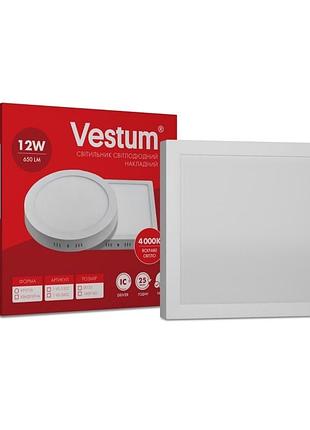 Квадратный светодиодный накладной светильник vestum12w 4000k 220v 1-vs-5402