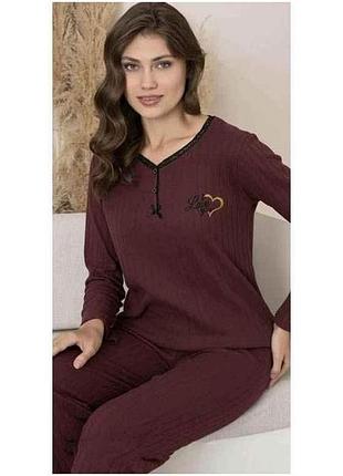 Пижама женская кашемир арт.p0169-8538t р.m бордо тм mody