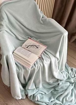 Плед 180*200 гладкокрашенный dusty aqua/ментол тм белтекс