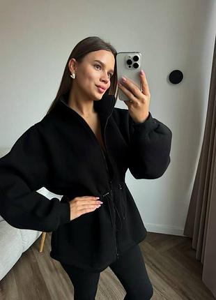 Женская удлиненная кофта на флисе, 4 цвета