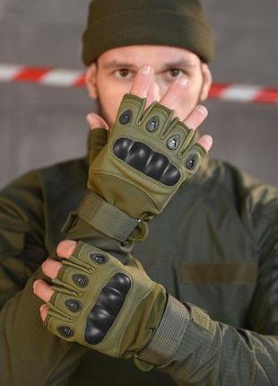 Перчатки беспалые хаки tact вт6360