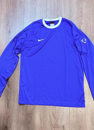 Футбольний вінтажний спортивний синій лонгслів nike, vintage nike total 90 (t90), розмір м