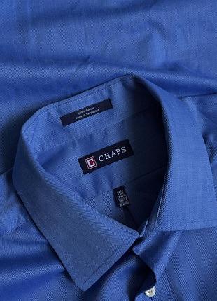 Сорочка chaps чоловіча синя в ялинку easy care 17-17,5 xl