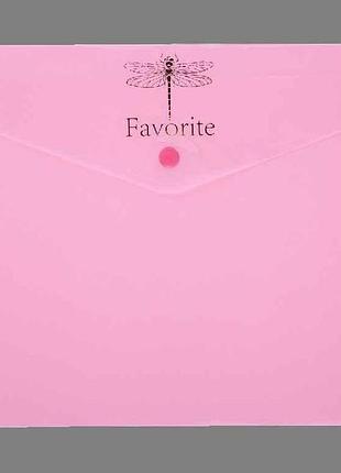 Папка-конверт на кнопці favourite, pastel, а4, рожева bm.3953-10 тм buromax