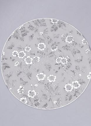Коврик для сервировки стола flowers 38 см, серебро hp-36327-12g
