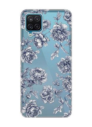 Прозорий чохол на samsung galaxy a12 4g нічні квіти (принт 432)