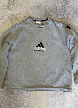 Вінтажний світшот adidas equipment eqt 90s кофта оверсайз сірий ретро l