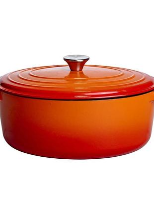 Гусятниця чавунна емальована 6 л, помаранчевий yiwu hp-flg-17 orange