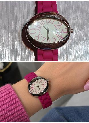 Яскравий дизайнерський наручний годинник "art-deco magenta" (японія).