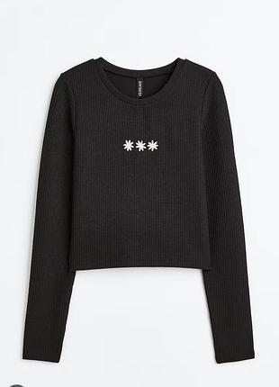 Лонгслів жіночий h&m чорний